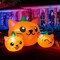 GOOSH 5FT Halloween Inflatable Long Three Pumpkin Cat Head Combo with Built-in LEDs